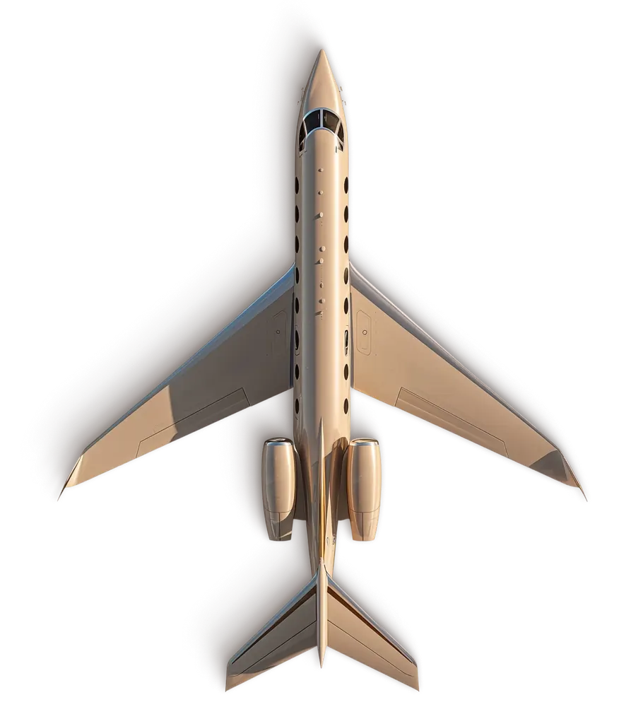 Private aircraft on a composed itinerary